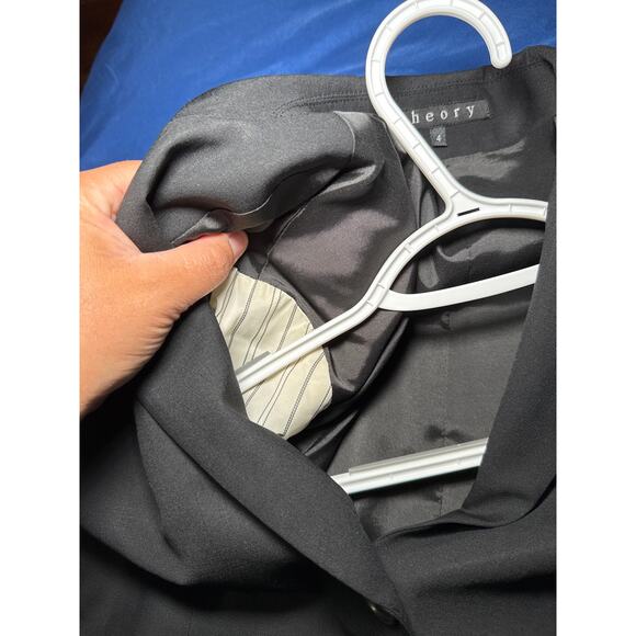 Theory black wool blazer womens 4 corpcore career office business clean girl - Picture 8 of 9